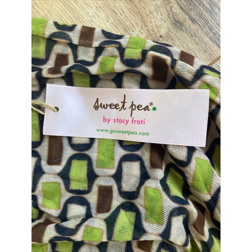 NWT $64 SWEET PEA BY STACY FRATI Hourglass Tie Neck Green Brown Tank Top Large - Picture 8 of 10